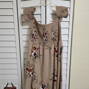 Boston Proper Of The Shoulder Smocked Maxi Dress
